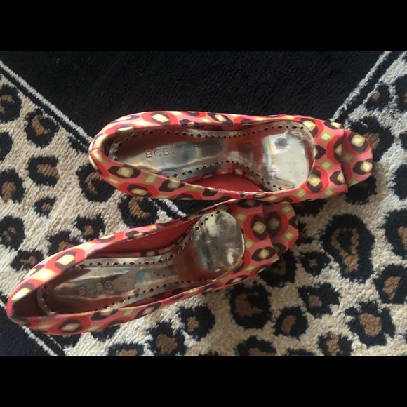 Coral multi colored open toe heals - Picture 2 of 2
